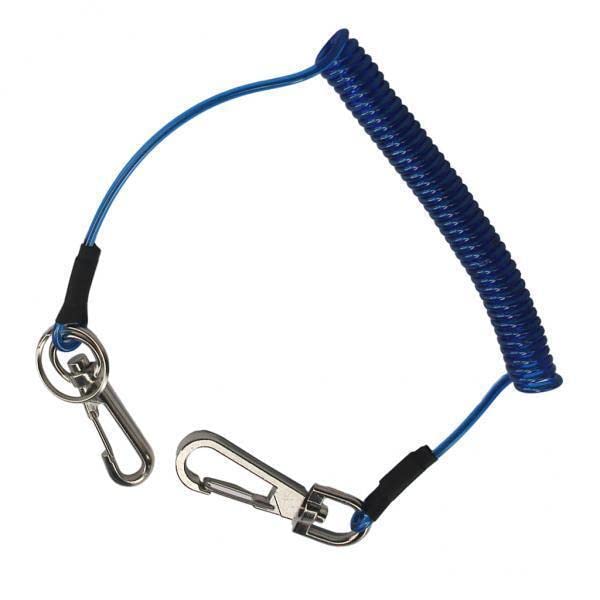 SHOPORA® 7xRetractable Coiled Fishing Lanyard Steel Wire Pier Rope Tether Blue Sporting Goods | Fishing | Fishing Equipment | Fly Fishing Accessories-image-17