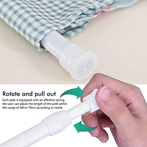 YUENX 6 Pezzi Bastone per Tenda Regolabile 40-70cm Asta per Tenda con Molla a Tensione Regolabile Asta Tenda Doccia per Bagno, Armadio, Guardaroba, Librerie - Image 5