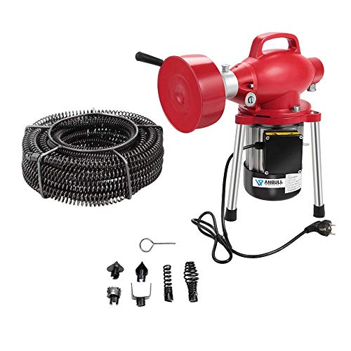 Preisvergleich Produktbild Anbull GQ80 elektrische Rohrreinigungsmaschine rohrreinigungsspirale, 250W / 220V Rohrreiniger,geeignet für Ø20-150 mm Rohrleitungen, Abflussreiniger mit Ø10mm 16mm Spiralen (250w)