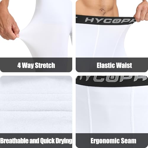 HYCOPROT Men's Thermal Compression Pants, Fleece Lined Athletic Tight Cold Weather Sports Leggings Winter Base Layer Bottoms4