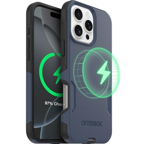 Image of OtterBox iPhone 16 Pro Max (Only) - Commuter Series Case - Built-in MagSafe - Thin, Dual-Layer, Pocket-Friendly, Port Cover - Midnight Sky (Blue /Black