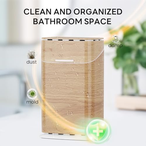 GFWARE Toothbrush Holders with Cover - Dustproof Toothbrush Holders for Bathrooms, Detachable Bathroom Counter Organizers with Drainage, Kids Toothbrush and Toothpaste Holder with Lid, Wood by GFWARE - Image 6