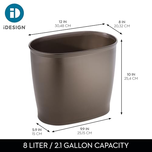 iDesign 93440EU Kent Badaccessoires, Ovaler Abfalleimer, Bronze