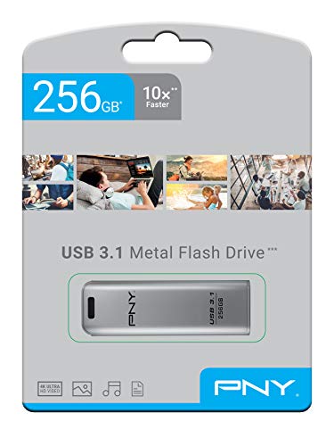 Image of PNY Elite Steel USB 3.1 Flash Drive Read Speed up to 80MB /s - 256GB