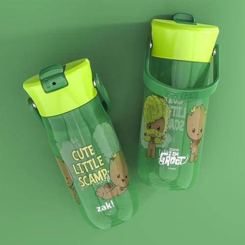 Image of Zak Designs Marvel Groot 18oz Water Bottle, Leak-Proof, Recycled, 2-Pack