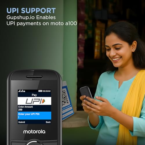 Image of Motorola All-New A100 Single Sim keypad Phone | 2 Years Replacement | Long Lasting Battery | Loud Sound | Wireless FM | (Black)