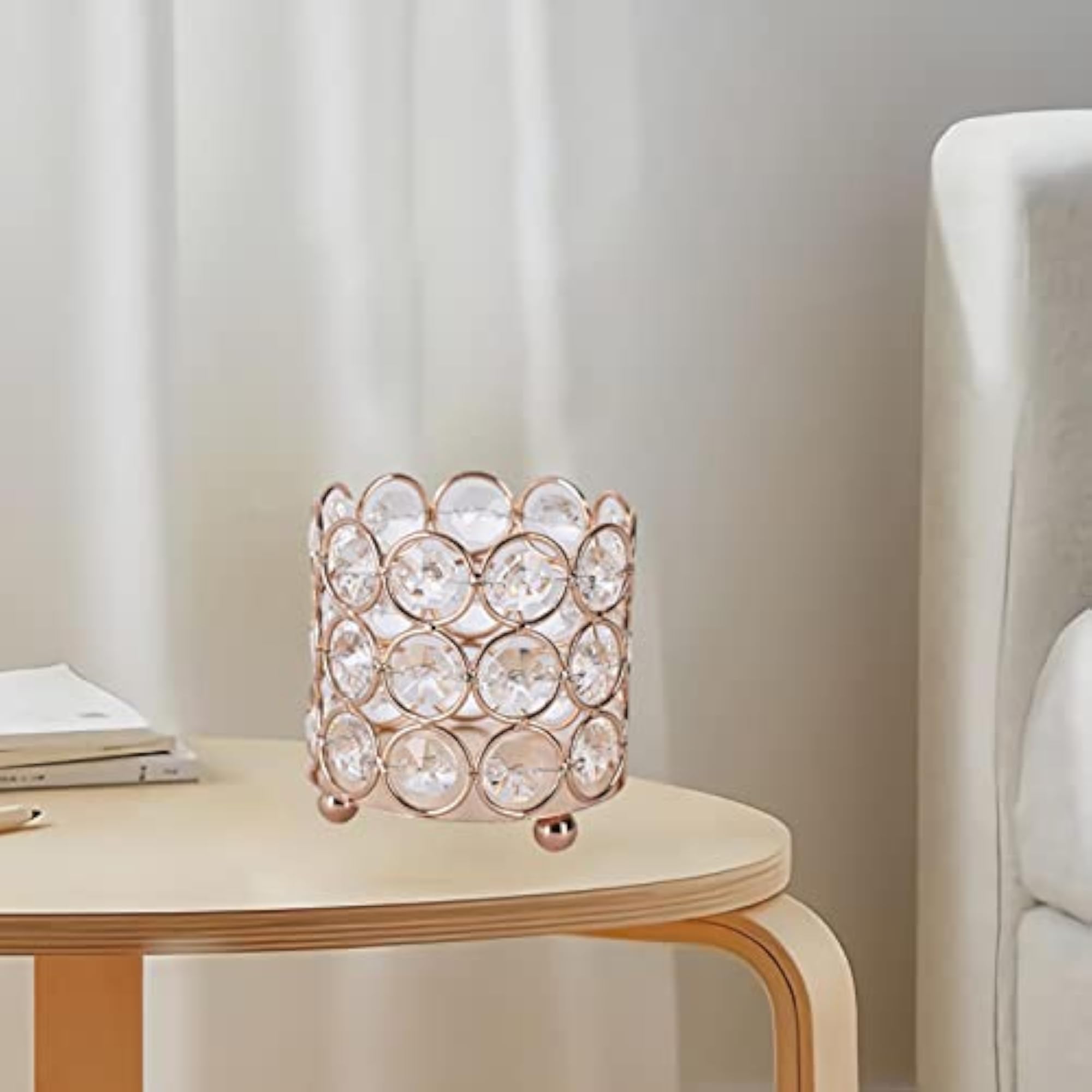 Portable Crystal Makeup Brush Holder for Home Decor