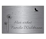 Ein graviertes Edelstahlschild von klein bis groß ab 8x5 cm - wahlweise blank, selbstklebend oder mit Bohrloch | Wir verwenden ausschließlich hochwertiges Material. Markenklebeband von 3M, lasergeschnittene Edelstahlschilder (kein Zuschnitt mit einer Schlagschere, so haben Sie auch schöne Kanten!)