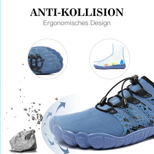 Image of Men's Hike Barefoot Quick-Dry Sports Shoes Wide Toe Aqua for Swim Diving Surfing Kayaking Pool Beach Walking