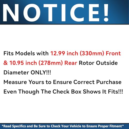 Image of Detroit Axle - 8pc Brake Kit for 2015-2017 Chrysler 200 | Drilled and Slotted Disc Brake Rotors Ceramic Brake Pads 2016 Replacement 12.99 inch inch Front and 10.95 inch inch Rear Rotor