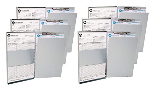 Porte-formulaire Westcott A4 coffret aluminium avec ouverture latérale pour documents - Lot de 6