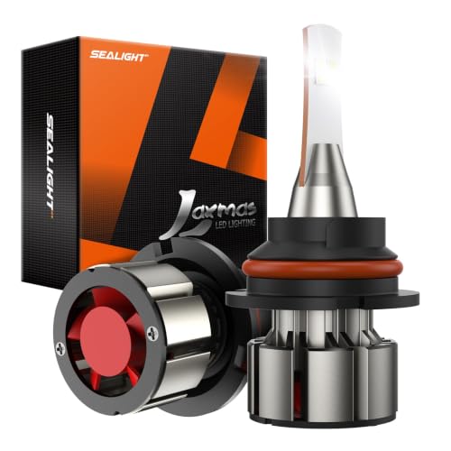 Image of SEALIGHT 9004 LED Bulbs, L2 HB1 24,000LM Super Brightness 6000K Cool White Fog Bulbs, IP68 Waterproof, Plug and Play, 15000RPM Turbo Fan, 60000Hrs Lifespan, 1:1 Size Driving Bulbs, Pack of 2