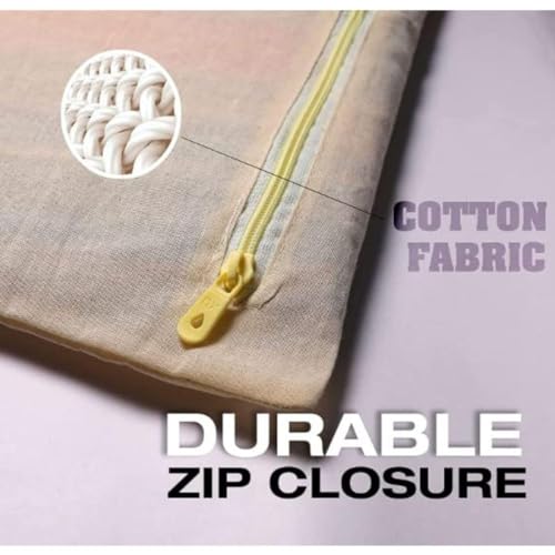 Image of Pack Of 12 Cotton Saree Bags /Covers For Storage /Saree Cover With Zip /Reuseable /Washable Wardrobe Organizer With Transparent Window For Clothes (16 X 14 Inches) 12, Beige