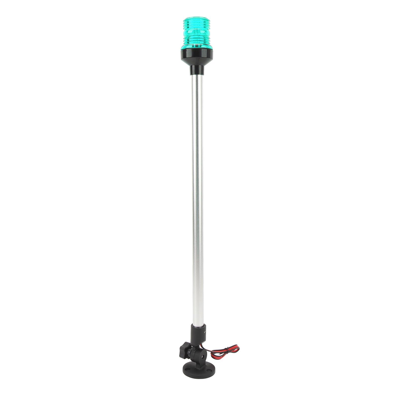 Luce di Poppa per Barca Pieghevole a LED da 22 Pollici Luce di Ancoraggio per Navigazione a 360 Gradi a Tutto Tondo con Base in Lega di Alluminio per Navi da Diporto (GREEN)