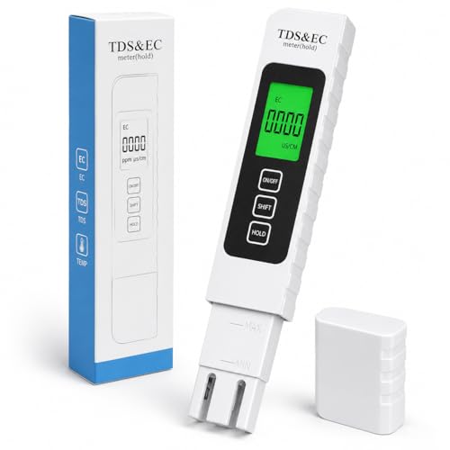 TDS Meter Digital Water Tester 4 in 1 EC & Temperature (/) Meter 0-9999 ppm Water Quality Tester for Drinking Water Aquarium Ro-Rodi System