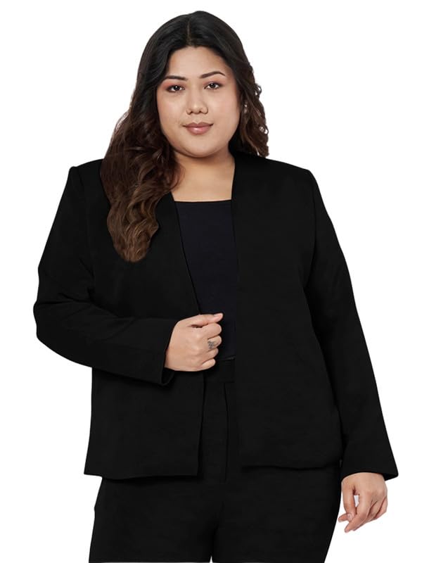 brinns Plus Size Collarless Blazer-picture-54