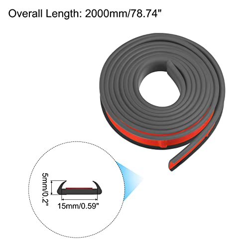 Image of uxcell U Shape Furniture Edge Banding, 2M Self Adhesive Flexible Edging Trim, 5x15mm TPE Edge Guards for Cabinets Furniture Repair Restoration, Black