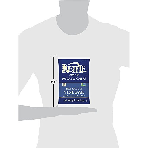 Image of Kettle Brand Potato Chips, Sea Salt & Vinegar Bags, 2 Ounce (Pack of 24)