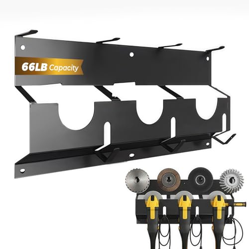 Biigdan 2-in-1 Winkelschleifer Halterung,Tragfähigkeit 66LB,3 Fächern,Winkelschleifer Halter Wandhalterung für Bosch, Makita, Einhell