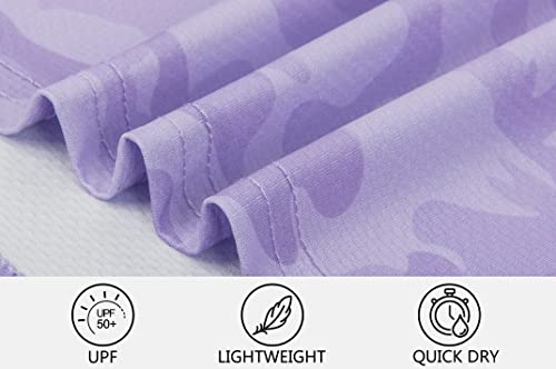 Derminpro Men's Slim Fit Moisture Wicking Short Sleeve Dry Fit Golf Polo Shirts Purple Camo Large #TOP5