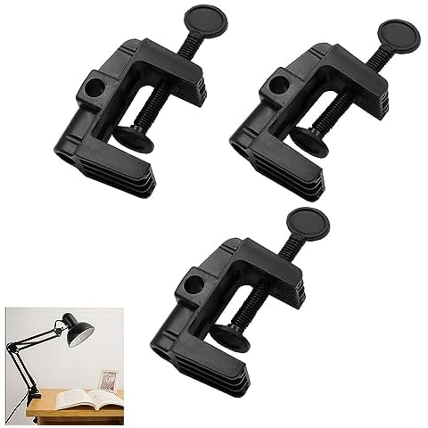 UtySty 3 Pack Desk Lamp Swing Arm Clamp Replacement Clip Non-Marring Plastic Bracket Stand Base Holder for Desktop Architect Adjustable Gooseneck Table Lamp LED Light Microphone Camera Scissor Arms Cover
