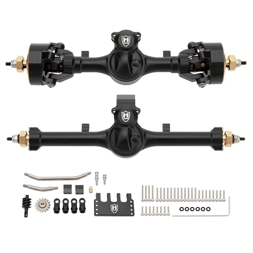 MEUS RACING 5mm ISO V2 SCX24 Axles with 3-Section CVD for Axial 1/24 SCX24 RC Crawler (Black)