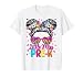Little Miss Pre-k Messy Bun First Day of School T-Shirt