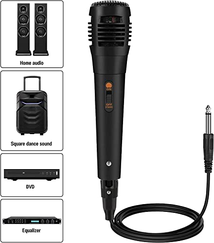 Image of VRJTEC Wired Dynamic Cardioid Microphone for Singing, Wired Handheld Mic with On and Off Switch for Singing, Live Vocal