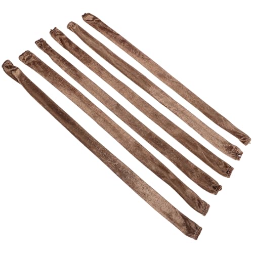 Genérico Fundas para Cadena de Lámpara Colgante, 6 Cubiertas de Tela de 0.6 M en Color Marrón, Protector Cremallera para Cables en Iluminación Decorativa