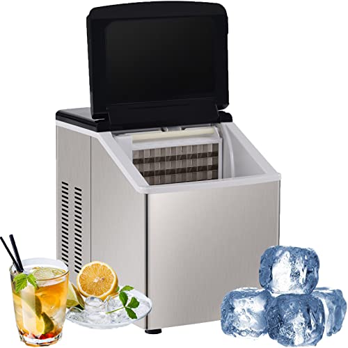Fabricadora de Hielo de Acero Inoxidable 24 Cubos en 12 Minutos miniatura 1