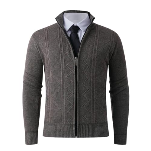 Jersey de punto con cremallera hombre chaqueta abrigo invierno moda