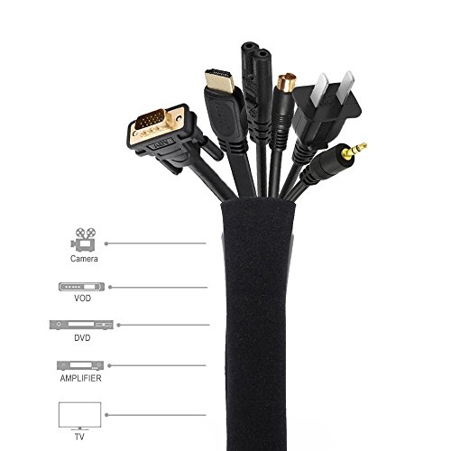 Chronex Cable Organizer (Pack of 2) Cable Cable Management for TV Computer Cable Management 20" Sleeves for PC/Home Theater/Speaker Home Entertainment Center
