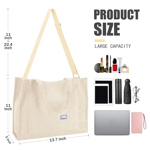 Binsuns Corduroy Tote Bag For Women Small Satchel Bag Mini Tote Bag Aesthetic Crossbody Bag Handbag thumb #4