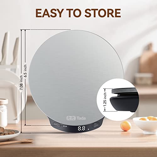 Tada Digital Food Kitchen Scale 11Lb/5Kg With 0.01Oz/0.1G Precision For Cooking, Baking, Nutrition And Diet Weight Ounces And Grams, Stainless Steel #TOP5