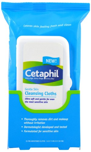 Cetaphil Gentle Skin Cleansing Cloths, 25 Count (Pack of 1)