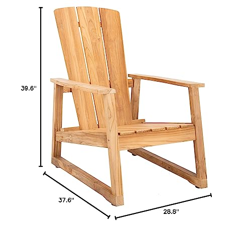 Safavieh CPT1021A Couture Patio San Juan Natural Brazilian Teak Wood Outdoor Adirondack Chair thumb #12