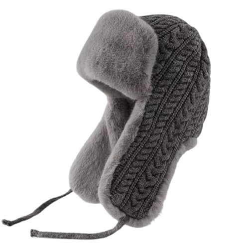 Bonnet tricoté coupe-vent femme style Lei Feng avec protection auditive