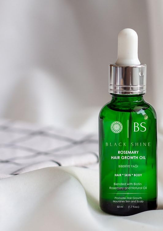 Black Shine Rosemary Oil for Hair Growth with Biotin, Nourishing Hair & Scalp Treatment, Strengthens Roots - Image 2