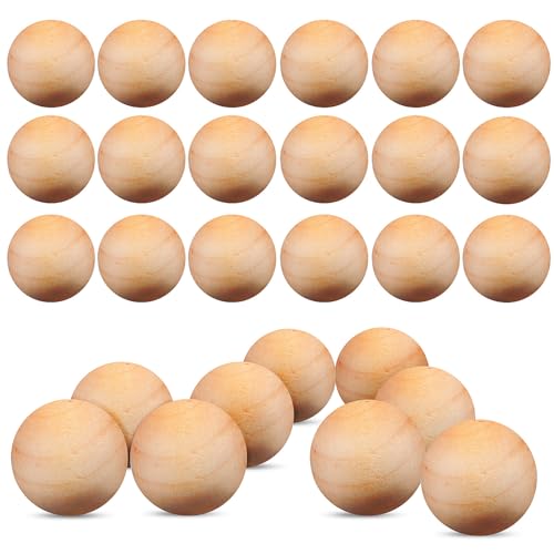 COHEALI Wooden Round Balls 100pcs 12mm Christmas Gnome Noses Unfinished Round Wood Spheres Orbs Wood Ball Beads Without Holes for Crafts DIY Projects Woodworking, 1.20X1.20X1.20CM