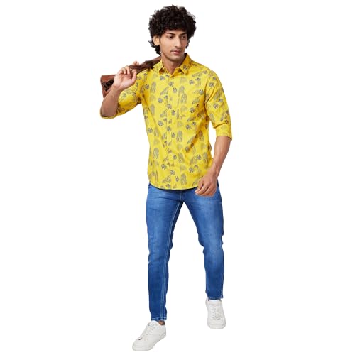 Image of Spykar Men's Slim Fit N /A Full Sleeve Printed Casual Shirts