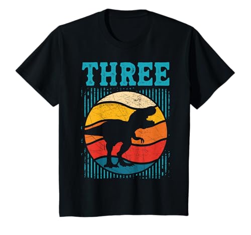 Niños Camiseta de 3 años de edad, 3rd Birthday Boy T Rex Dinosaur Fan Camiseta