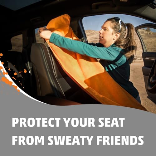 Image of Orange Mud Transition & Seat Wrap V2.0 - Car Seat Cover, Changing Kilt & Multipurpose Towel - Sweat-Proof, Quick-Dry, Secure Wrap for Athletes, Runners, Cyclists - Orange