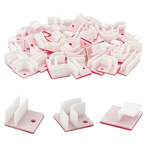 60 STÜCKE Led Strip Befestigung, Befestigungsclips für Led Streifen Licht Montagehalterung Befestigungs Clip Silikon Led Stripes Clips 90/180 Grad-Kartenzeilenklammer Cover