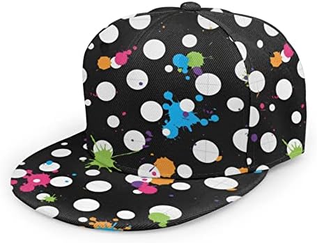 Mens Snapback Baseball Cap Hip Hop Style Flat Visor Adjustable Outdoor Cap Unisex Adjustable Breathable