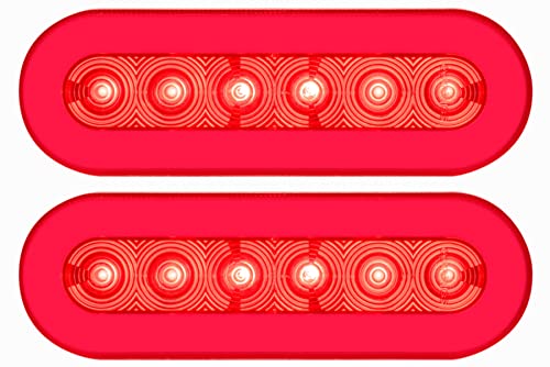 Optronics 2 Pack 6" Oval Glolight Red 22 Diode Led Stop Turn Tail Light Pl-3 Stl111Rb #TOP10