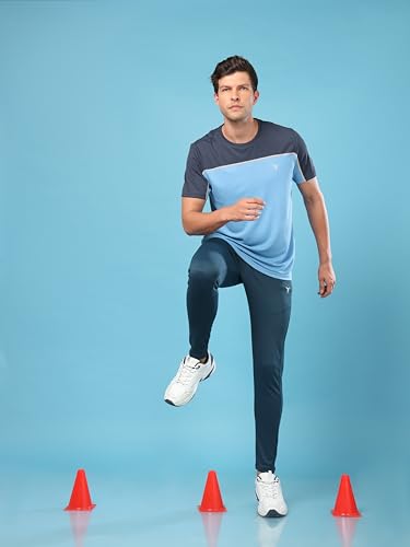 Image of TECHNOSPORT Men Mid Rise Solid Regular Fit Track Pant with Technodry, Antimicrobail for Gym, Workout, Sports and Regular Use