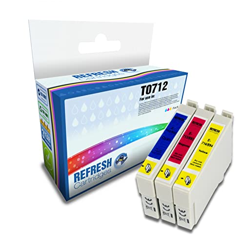 Refresh Cartridges Remanufactured Ink Cartridge Replacements for Set of 3 Colours Epson T0712 T0713 T0714