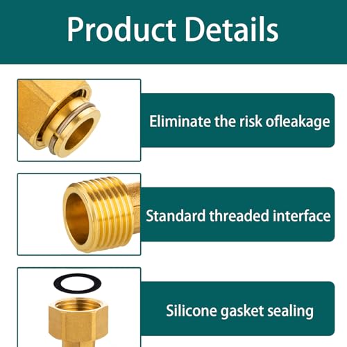 Messing Beweglich Verschraubung G3/4 Zoll,DN20 Messing Winkel 90°,G3/4 IG/AG Verschraubung Winkelverschraubung mit Gummidichtungen,Bogen 90 grad IG/AG,Gewindefitting für Trinkwasser Geeignet