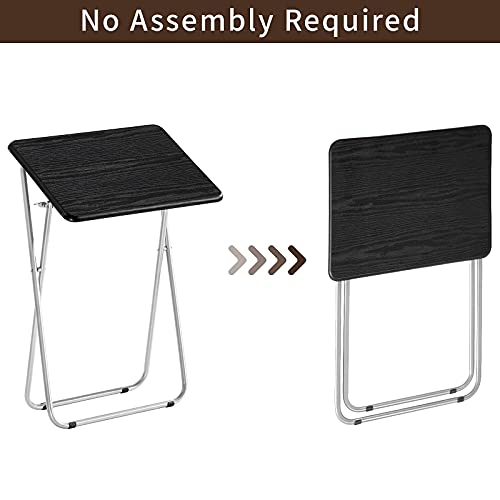 Aingoo Tv Trays Set Of 2, Folding Snack Tables No Assembly Required, Tv Trays For Eating At Couch Sofa, Black #TOP2