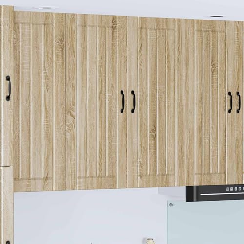 Teenpull Sonoma Oak Engineered Wood Kitchen Cabinet, 80x31x100 cm Storage Pantry Unit, Modern Buffet Sideboard for Dining Room, Durable Kitchen Storage Solution for Home Organization